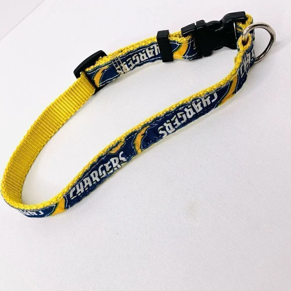 LA Chargers Dog Collar In Blue & Yellow